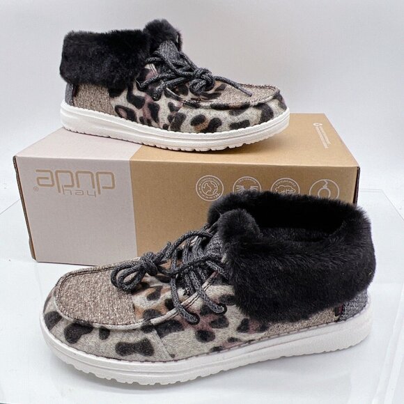 Hey Dude Britt Patchwork Java Gray Women's Comfort Shoes US / EU 36 - Faux Fur - Picture 3 of 12